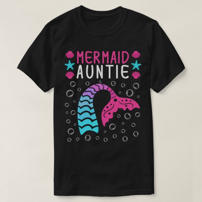 Familie Matching Geburtstag Meerjungfrau Tante T-Shirt (Design vorne)