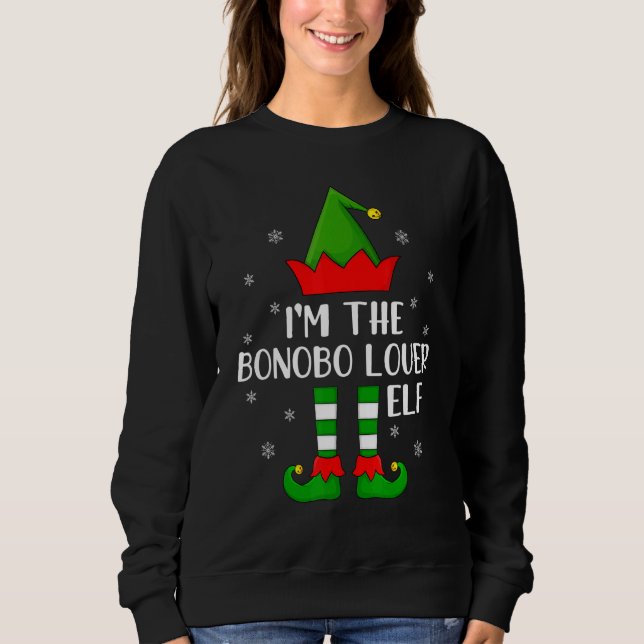 Familie Matching Ich bin die Bonobo Elf Weihnachte Sweatshirt (Vorderseite)