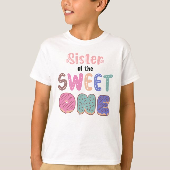 Familie Matching Sweet One Birthday Lollipop Candy T-Shirt (Vorderseite)