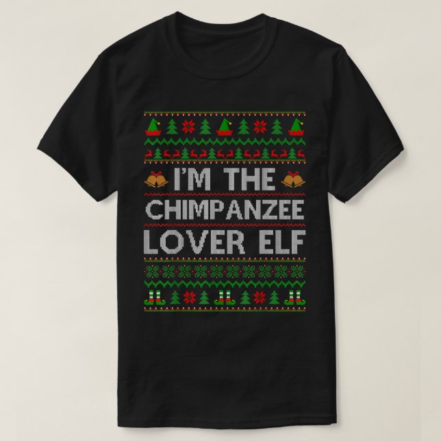 Familie Matching Ugly Chimpanzee Lover Elf Christm T-Shirt (Design vorne)