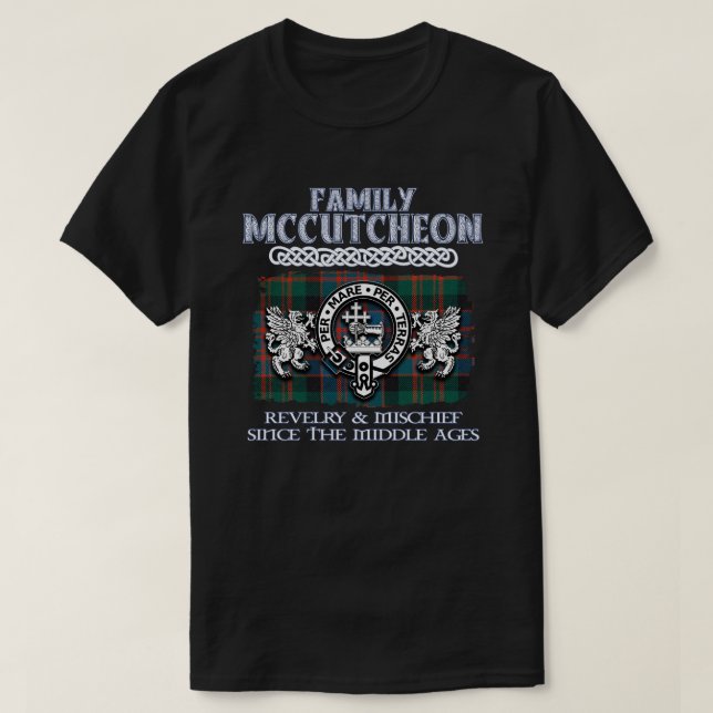 Familie McCutcheon Wappen Schottische Clans Scotti T-Shirt (Design vorne)