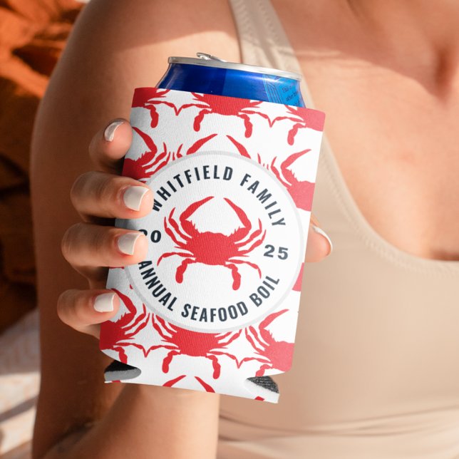 Familie Meeresfrüchte Kochen Personalisierte Krabb Dosenkühler (Family Seafood Boil Personalized Crab Can Cooler)