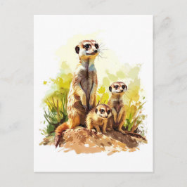 Familie Meerkat Feiertagspostkarte