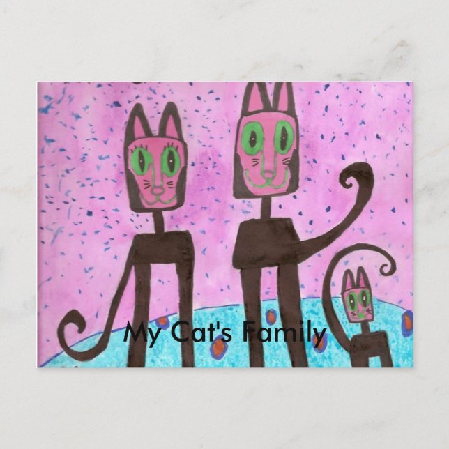 Familie meiner Katze von Simo Postkarte (Vorderseite)