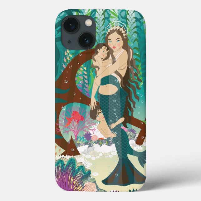 Familie Mermaid (Brunettes) Case-Mate iPhone Hülle (Rückseite)