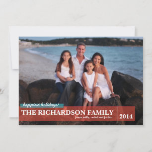 Familie mit Backend-Foto Feiertagskarte