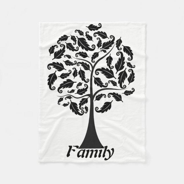 Familie mit Baumentwurf Fleece-Decke Fleecedecke (Vorderseite)