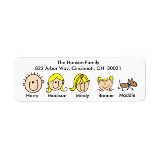 Familie mit Hunde-Adressenkennzeichen