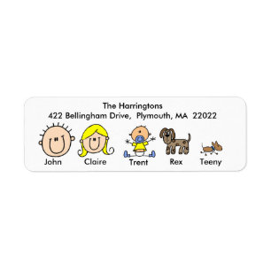 Familie mit zwei Hunden-Adresslisten