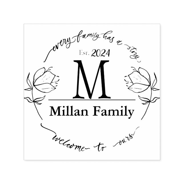Familie Monogram Bauernhof-Thema Permastempel (Design)