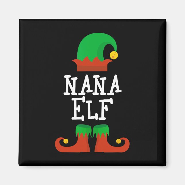 Familie Nana Elf Weihnachten Matching Pj Pajama X Magnet (Vorne)