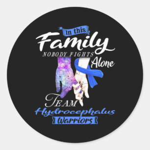 Familie Niemand kämpft allein Team Hydrocephalus W Runder Aufkleber