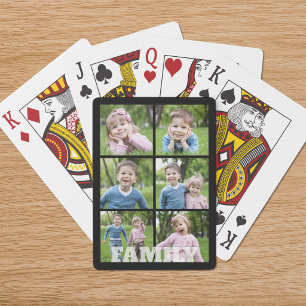 Familie oder Name 6 Fotos Benutzerdefinierte Farbe Spielkarten