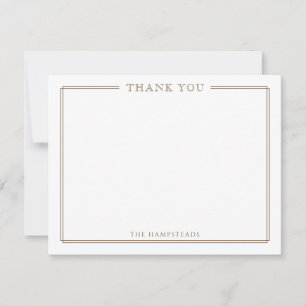 Familie oder Paare Elegante Dark Brown Stationery Dankeskarte