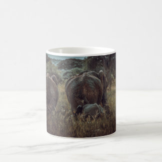 Familie olifant met kalf  kaffeetasse