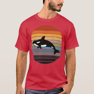 Familie Orca Vintag Retro Art Killer T-Shirt