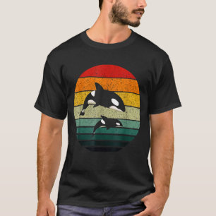 Familie Orca Vintag Retro Art Killer T-Shirt