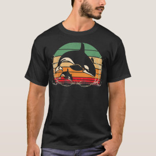 Familie Orca Vintag Retro Art, Killer Whalfamilie T-Shirt