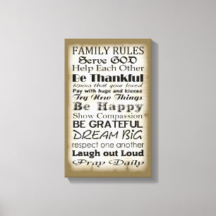 Familie ordnet Gott an Leinwanddruck