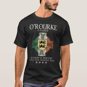 Familie O'Rourke Arm Irland Irish Celtic Cross T-Shirt