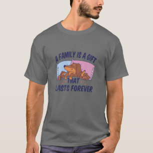 Familie Pajamas - Hundefamilie mit Welpen im Bett T-Shirt