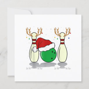 Familie passend Weihnachten Bowling Santa Xmas Einladung