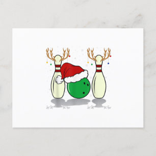 Familie passend zum Weihnachtsbowling Santa Xmas Feiertagspostkarte