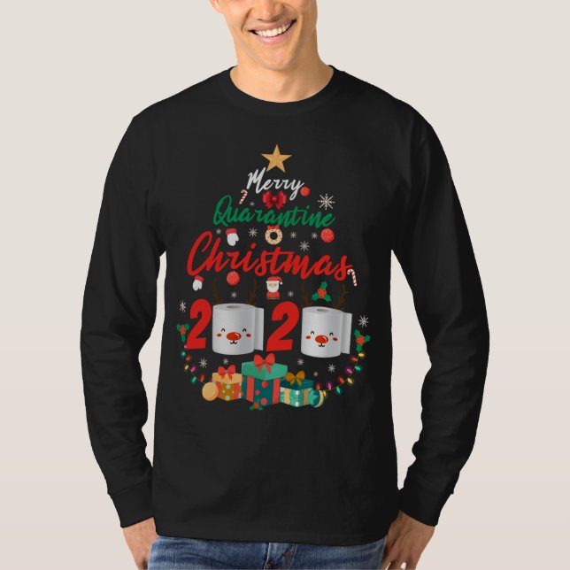 Familie passt gut Quarantäne Weihnachtstoilette T-Shirt (Vorderseite)