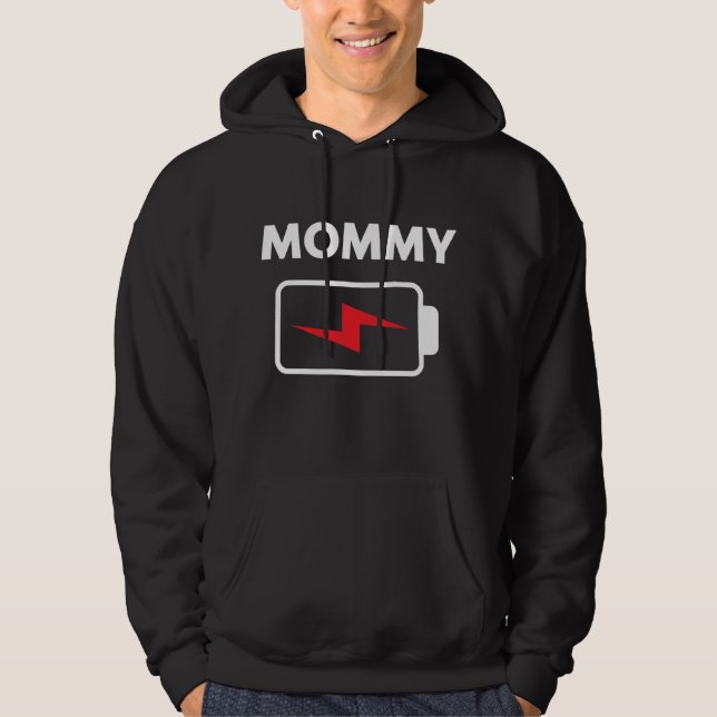 Familie passt Weihnachtsbatterie Funny Mommy Xmas Hoodie (Vorderseite)