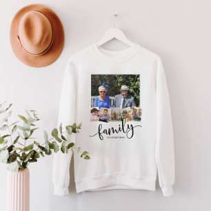 Familie, Personalisiert 6-Foto-Collage Sweatshirt