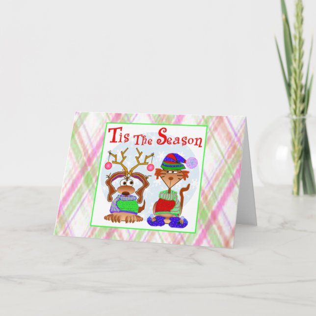 Familie Pets Gruß-Karten Feiertagskarte (Vorderseite)