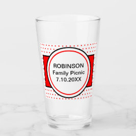 Familie Picnic Red Polka Dots Glas
