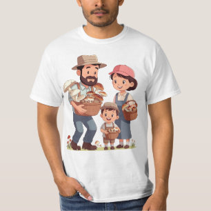 Familie Pilze sammeln zusammen T-Shirt