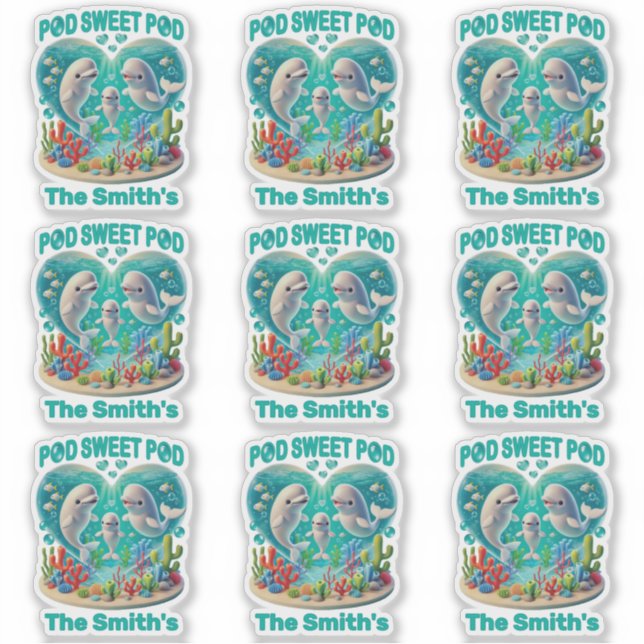 Familie "Pod Sweet Pod" Aufkleber (Vorderseite)