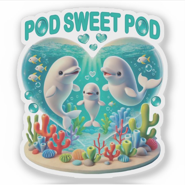Familie "Pod Sweet Pod" Aufkleber (Vorderseite)