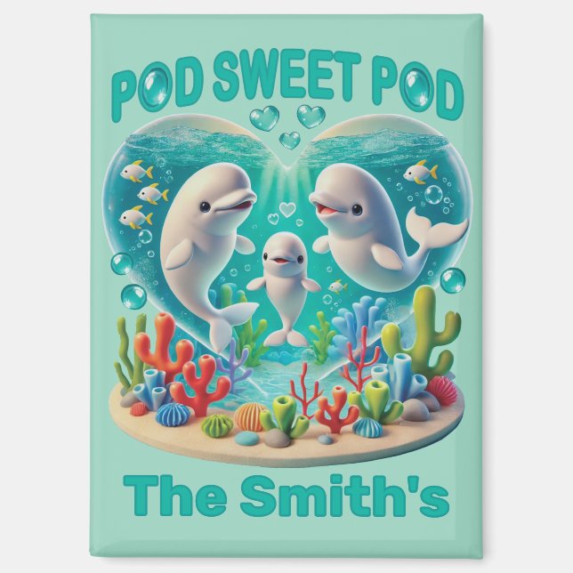 Familie "Pod Sweet Pod" Magnet (Vorderseite)