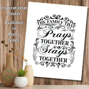 Familie Prays Together Bleibe Bibel-Sprichwort zus Poster
