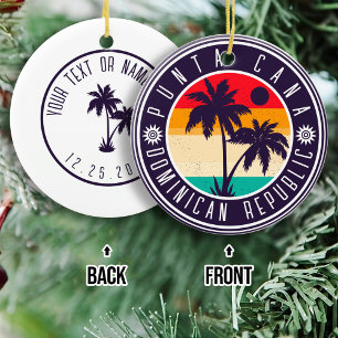 Familie Punta Cana Retro Palmen Keramik Ornament
