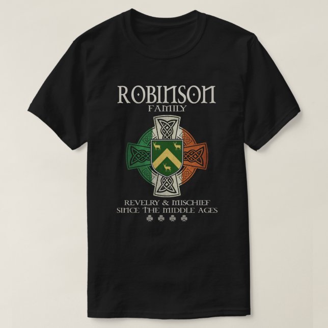 Familie Robinson Arm Irland Irish Celtic Cross T-Shirt (Design vorne)
