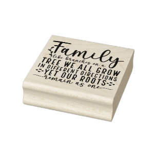 Familie Roots Typografie Gummistempel