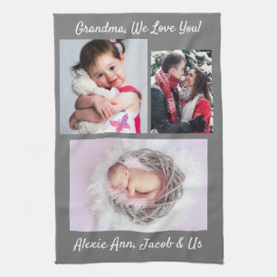 Familie sagt: "I Liebe You" Oma Personalisieren Gr Geschirrtuch