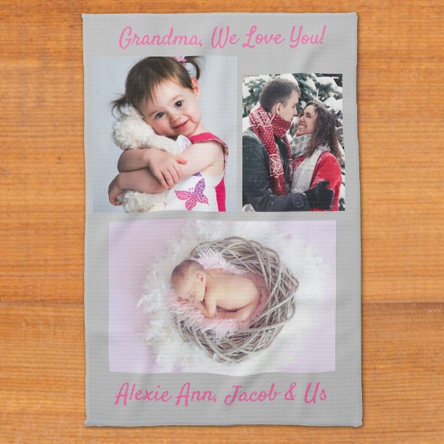 Familie sagt: "Ich Liebe dich" Oma personalisieren Geschirrtuch (Von Creator hochgeladen)