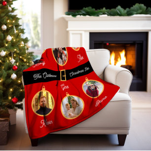 Familie Santa Belt Custom Foto Holiday Sherpadecke