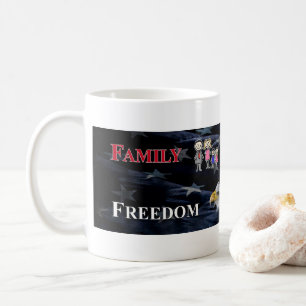 Familie, Schusswaffen, Freiheit und Katzen Tasse