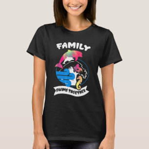 Familie schwimmt zusammen Tie Dye Delphine Fisch S T-Shirt