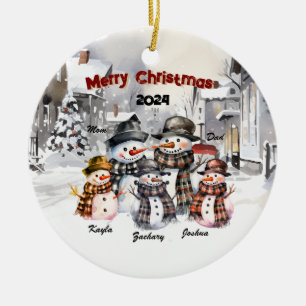 Familie Snowman Personalisierte Weihnachtsschmuck