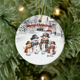 Familie Snowman Personalisierte Weihnachtsschmuck