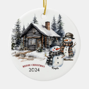 Familie Snowman Personalisierte Weihnachtsschmuck