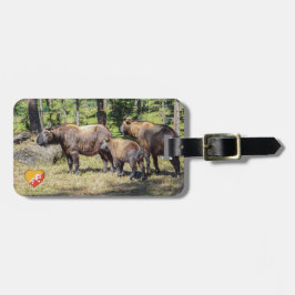 Familie Takin, bhutanisches Landtier, Asien Gepäckanhänger