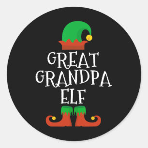 Familie The Great Opa Elf Christmas Pj Pajama X Runder Aufkleber